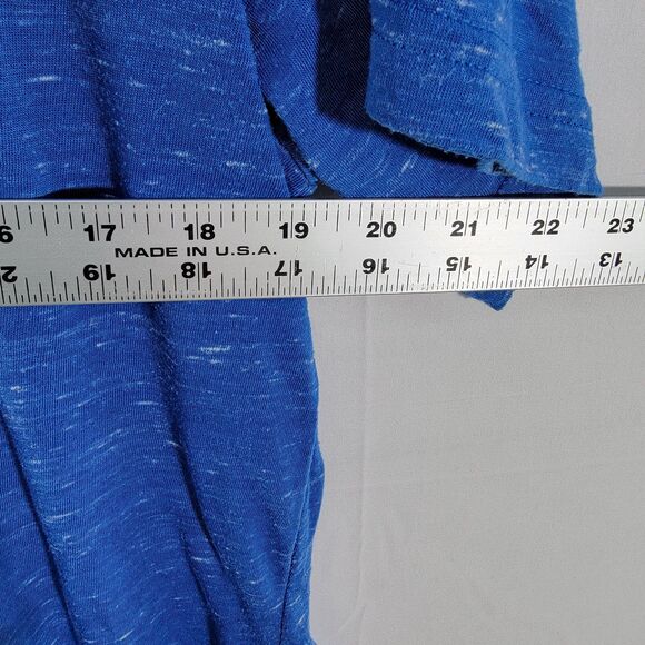 Bella + Canvas Blue T-Shirt White Graphic Crew Neck Short Sleeves Men's Size M - Picture 7 of 8